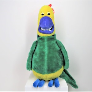 A vintage early 1990s creature Comforts Pablo Parrot UK electricity tv adverts plush toy.