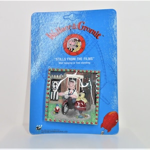 Een vintage Wallace en Gromit harsfoto, plaquette, tegel uit de jaren 90.