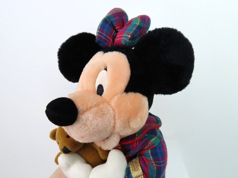 A vintage 1990s Minnie Mouse plush toy with her pyjamas and bedtime teddy bear, very sweet. image 6