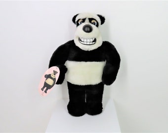 A vintage 1993 Aardman Creature Comforts Angus the Panda soft plush toy, by Lefray Toys Ltd.