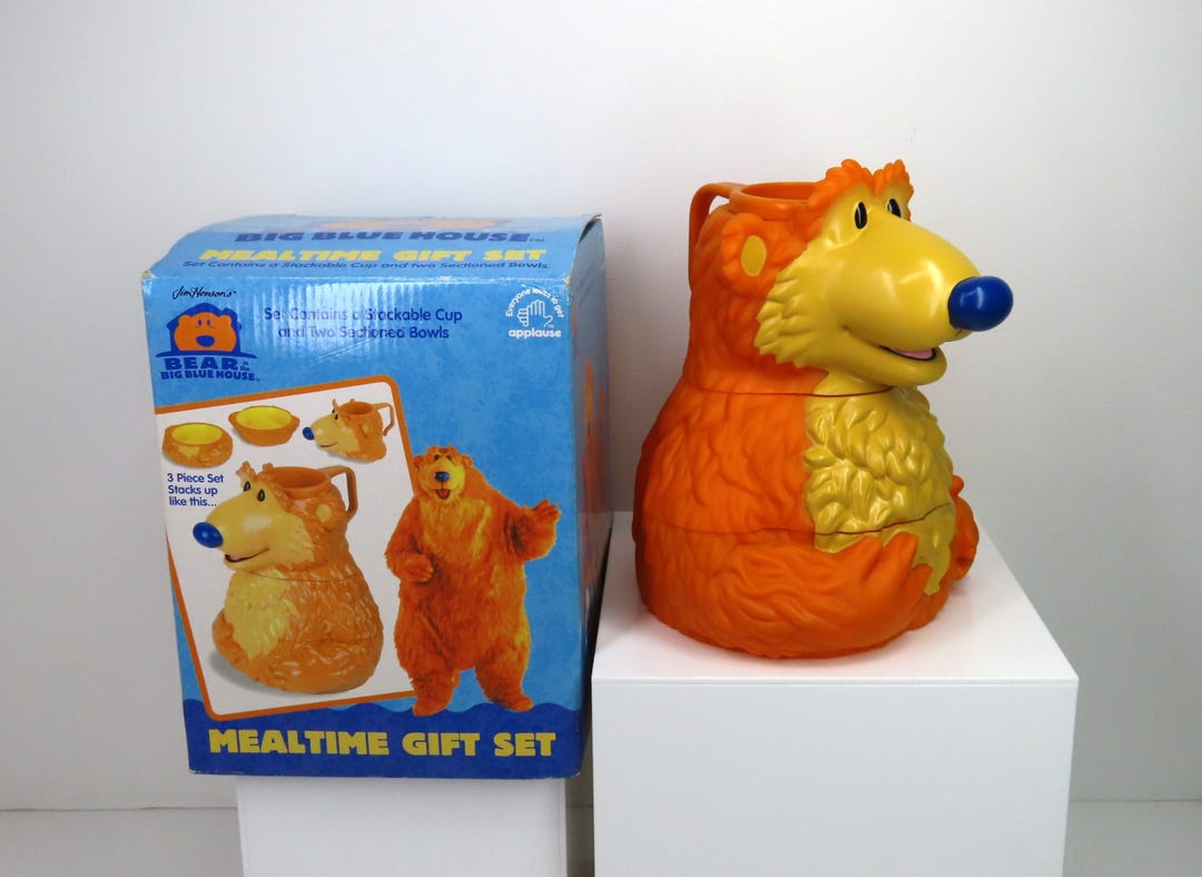 A Vintage Bear in the Big Blue House Plastic Stacking Mealtime Gift Set ...