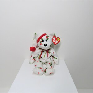 Jahrgang 1998 Urlaub Teddy TY Beanie Babys, Weihnachten heilig, Weihnachtsbär.