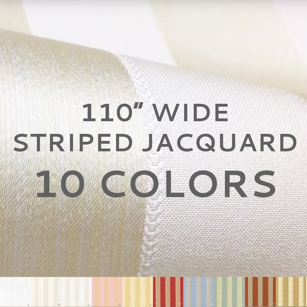 SAMPLE SWATCH - 110" Wide Stripe Soft Sheen Jacquard Fabric /10 Colors