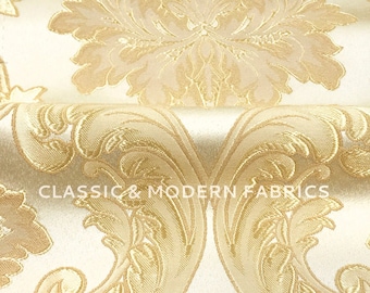 Royal Floral Damask Jacquard Fabric, 110" Wide, Upholstery & Drapery