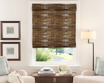 Cordless Woven Wood Rattan Bambus Roman Shade Blind Wandbekleidung / Fensterbehandlung Tür Jalousien