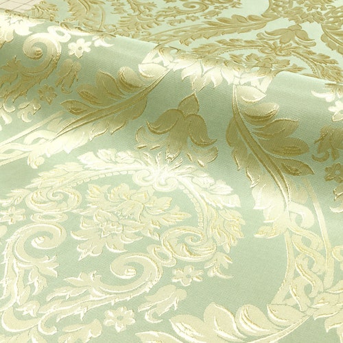 Vanilla White Damask Jacquard Upholstery Fabric by the Yard