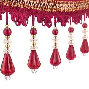 11 Yards / 4 Colors / ROGER Beaded Ball Tassel Fringe Trim
