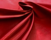 FAUX Silk Deep Burgundy Red Fabric Drapery, Curtain, Upholstery, Pillow Fabric by the Yard