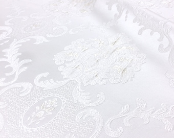 OFF WHITE JACQUARD FABRIC-SOLD BY THE METER