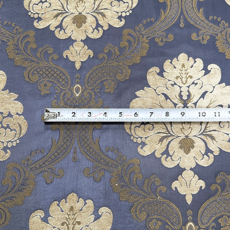 Labelle Damask Brocade Jacquard Dark Blue Fabric/Drapery, Upholstery, Decor, Costume/Fabric by the Yard image 4