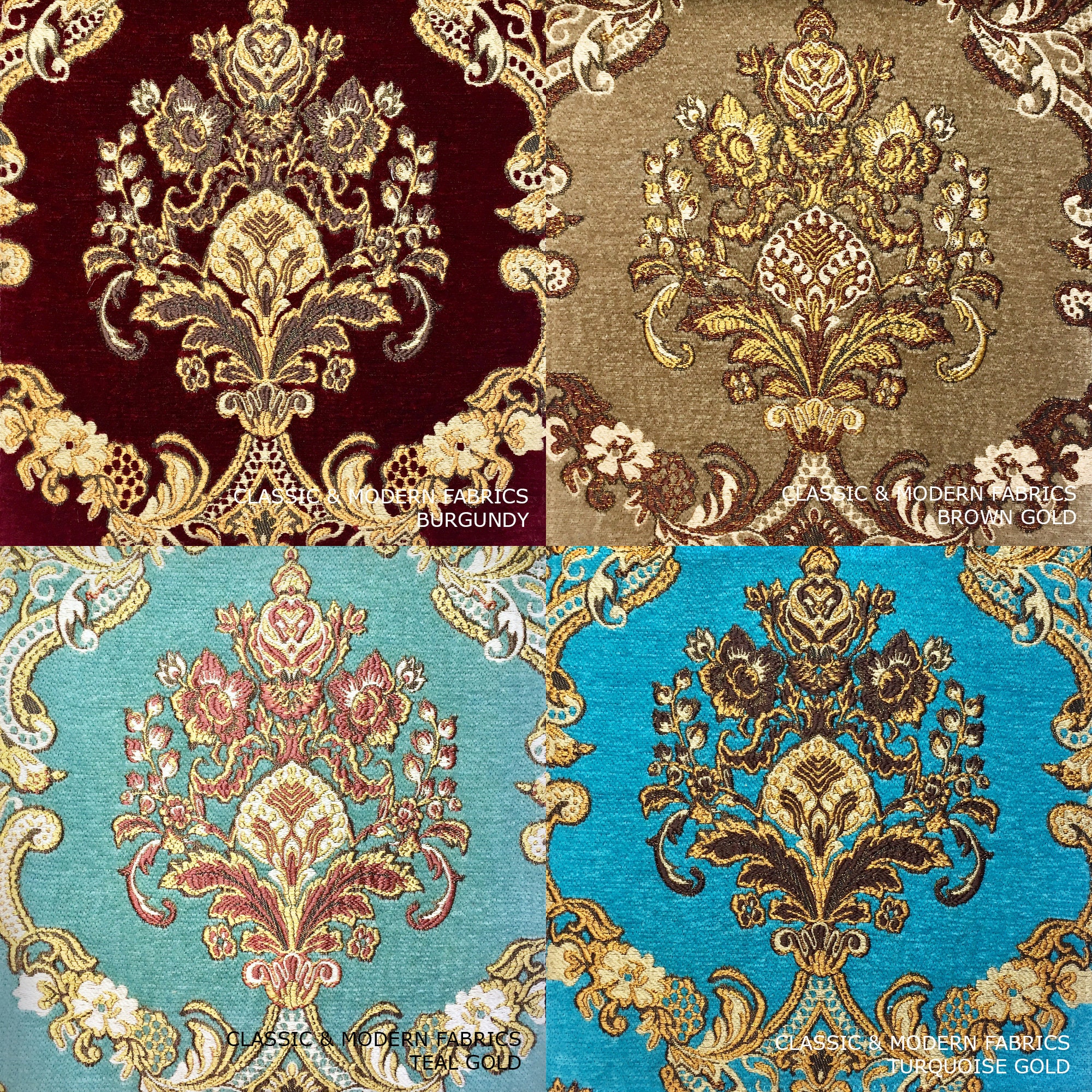 SAMPLE SWATCH - Alexander Classic Luxury Damask Chenille Brocade