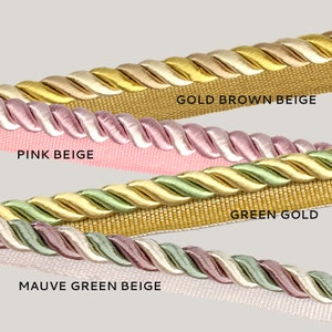 5 YARDS / 9 COLORS / 3/8&quot; Twisted Cord, 9mm 3 ply Rope, Trim, Piping, Cording  with lip / Upholstery, Pillows, Home Decor