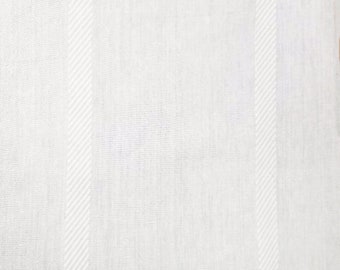 Tissu pur 100% lin Stripe / Couleur beige ivoire / Draperie, Rideau, Rembourrage, Costume, Vêtements /Tissu par cour