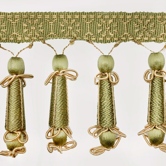 Marlea 4 Beaded Tassel Fringe Trim Drapery Etsy