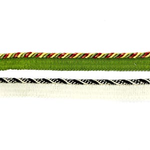 5 YARDS / 2 COLORS / 3/16&quot; Thin Twisted Cord, 9mm 3 ply Rope, Trim, Piping, Cording  with lip