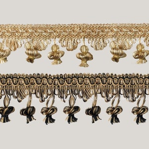 24 YARDS / SAVANNAH 3 1/2 Beaded Tassel Fringe Trim Light Gold / By t –  Classic Modern Fabrics