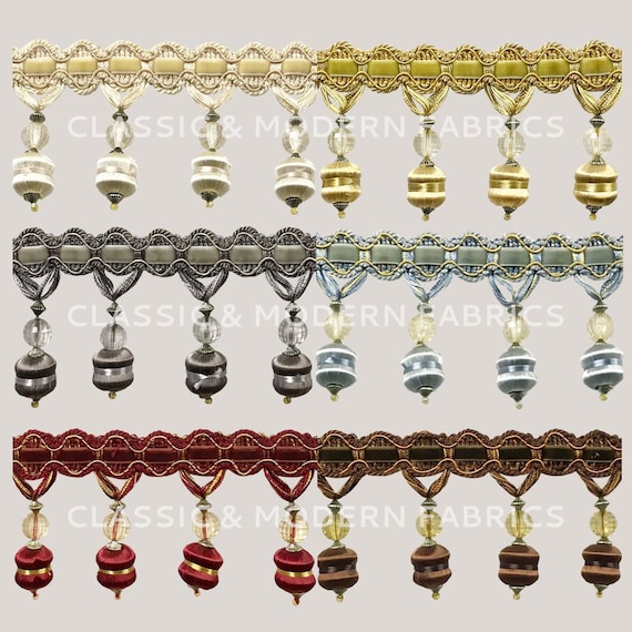 24 Yards Vinto 2 1 2 Beaded Tassel Fringe Trim Etsy