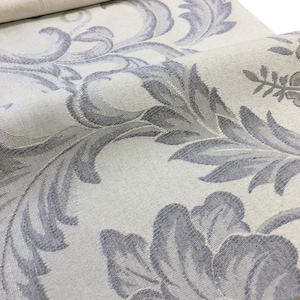 ADINA Grey Beige Large Floral Jacquard Fabric / Drapery, Upholstery, Curtain, Decor, Costume / Fabric by the Yard