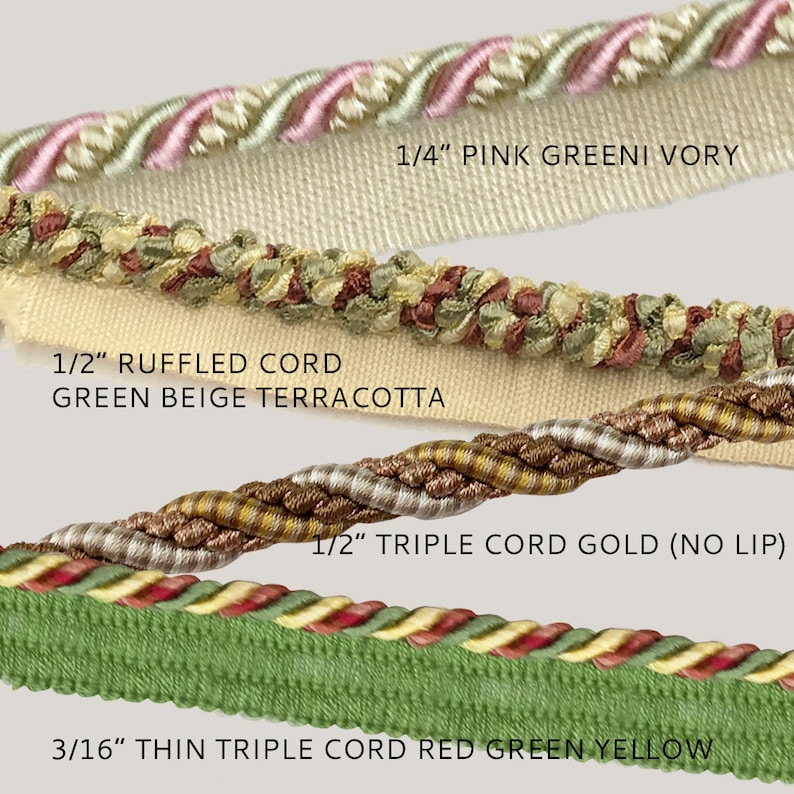 5 YARDS / Twisted Cord Trim Piping Cording With Lip / Etsy