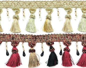 Bella 3.5" Tassel Fringe Trim, Drapery Upholstery, 2 Colors / 24 Yards