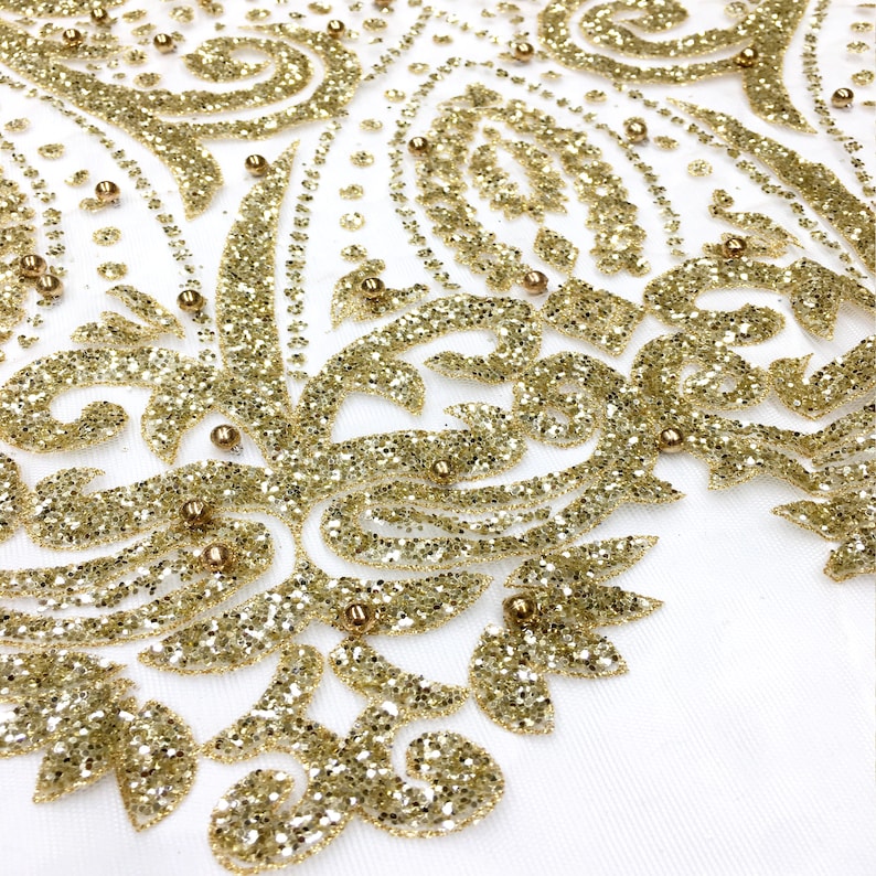 Stella METALLIC GOLD Glitter Mesh Lace / Dress Fabric / Sold Etsy