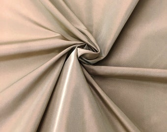 120" WIDE Dark Beige Solid Faux Taffeta Silk Dupioni Fabric / Drapery, Curtain, Upholstery, Pillow / Fabric by the Yard