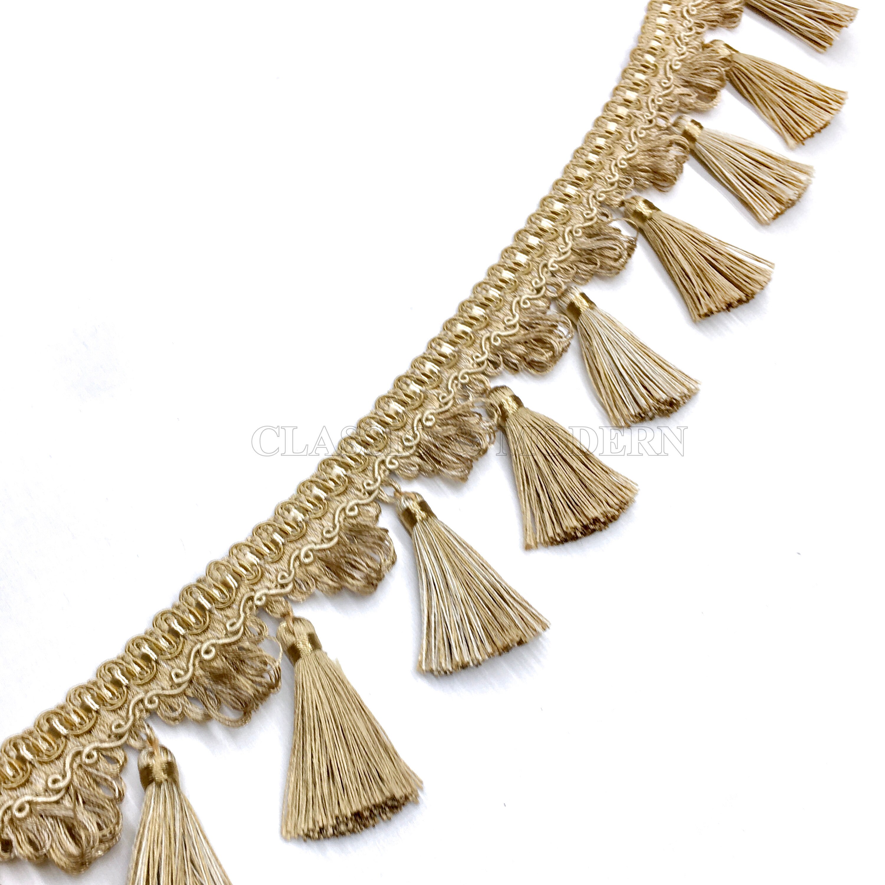LAVIELA Gold 3 Beaded Tassel Fringe Trim / Drapery Etsy
