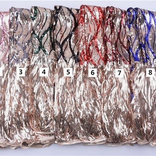 5 shops YARDS / 3 COLORS / Glitter Sequin Embroidery Tulle Mesh Lace / Fabric by the Yard