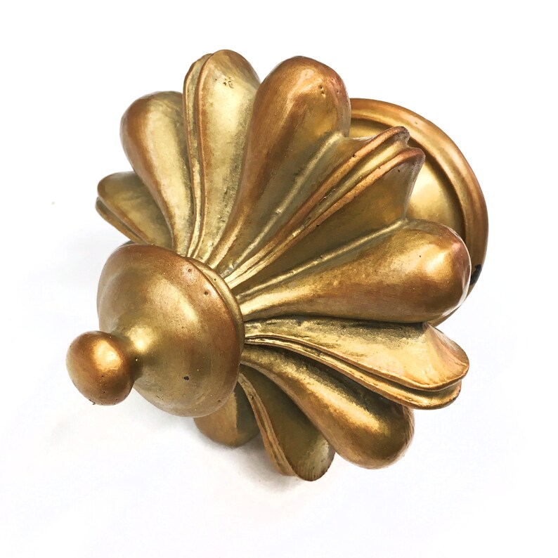 PAIR / 2 Inch Drapery Wood Rod Finial Redish Gold Bronze Pole Etsy