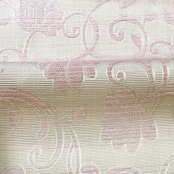 108" Wide PRESTIGE Beige Pink Textured Jacquard Fabric / Curtain, Drapery, Upholstery, Pillow/ Fabric by the Yard