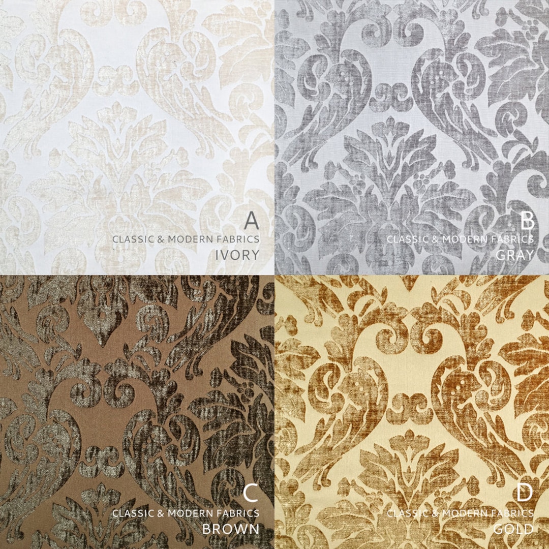 COLORI Tessuto damascato in velluto tono su tono Tessuto in