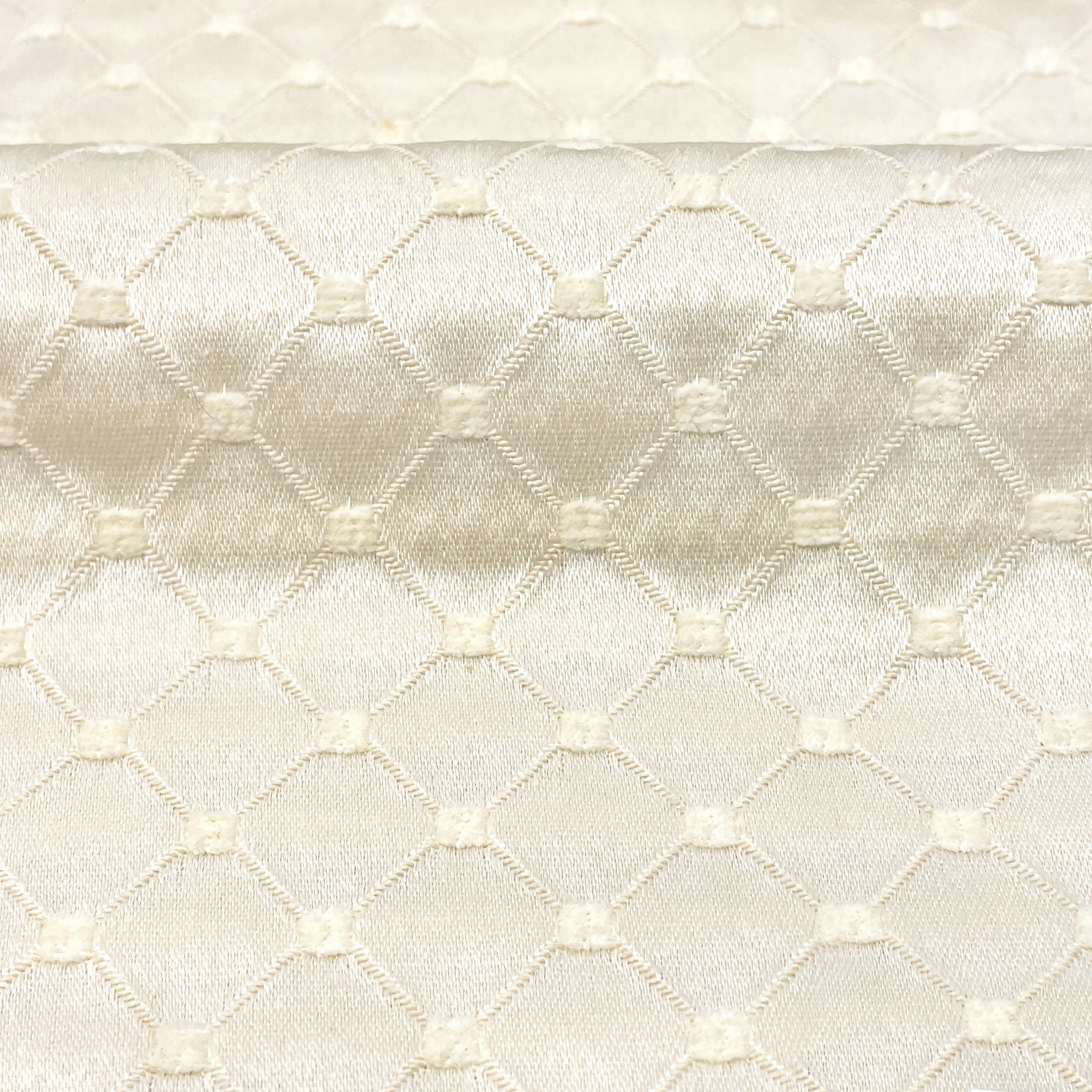 RENAISSANCE F OFF WHITE Diamond Jacquard Upholstery And Drapery Fabric