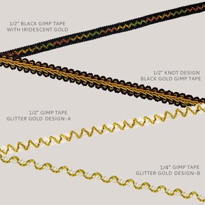 5 YARDS / 1/2&quot;, 1/4&quot; Gimp Braid Tape Trim / Drapery, Upholstery, Pillows, Home Decor