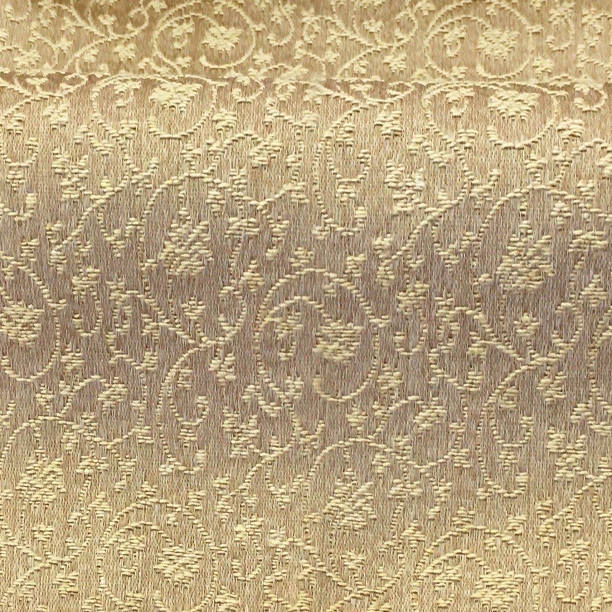 Floral Jacquard Satin Fabric Gold by the Yard – ALOHALACE