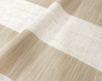 118 po. de LARGE Tissu en poly lin à rayures Winchester/draperie, rideaux, rembourrage, vêtements/tissu par mètre
