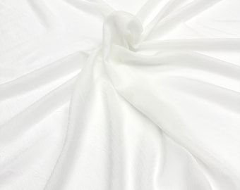 3 YARDS / Ivory Crushed Sheer Voile Fabric / Drapery, Curtain, Upholstery, Pillow, Costume
