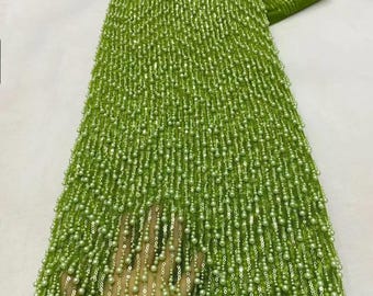5 YARDS / 9 COLORS / EURIPIDES Sequin Beaded Embroidery Glitter Mesh Dress Lace Fabric