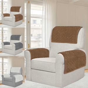 3 FARBEN / weiches Plüsch 3-teiliges Kopfstützen und Armlehnen Sofa Sofa Beschützer Slipcover Set