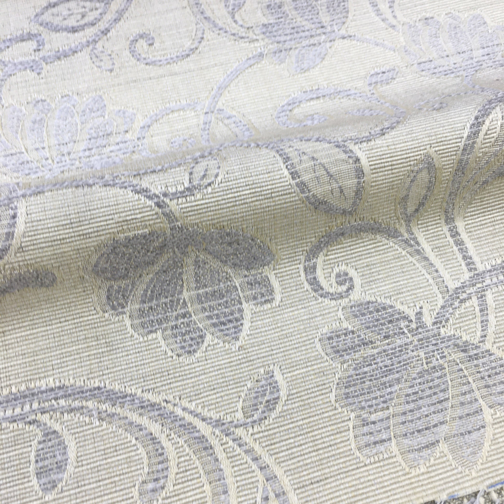Vintage Damask - Fabric by the yard - White - Prestige Linens