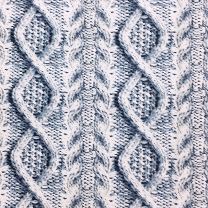 3 COLORI / Puro 100% Cotone, 260gsm, / Stampa cavo maglia / Drappeggio, Tenda, Tappezzeria, Costume, Abbigliamento / Tessuto tagliato a misura INDIGO