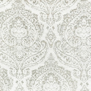 NEMAL Light Gray Beige Cotton Blend Damask Jacquard Fabric / Fabric by the Yard