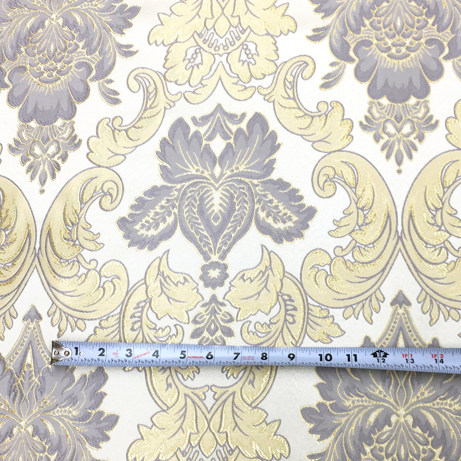 110 Wide BLUE GOLD Royal Floral Damask Jacquard Fabric/ Etsy
