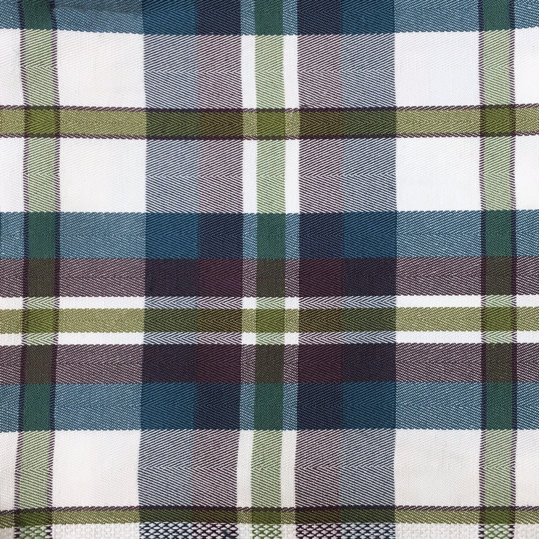 Blue Green Check Plaid Canvas Fabric / Sold by the Yard Etsy