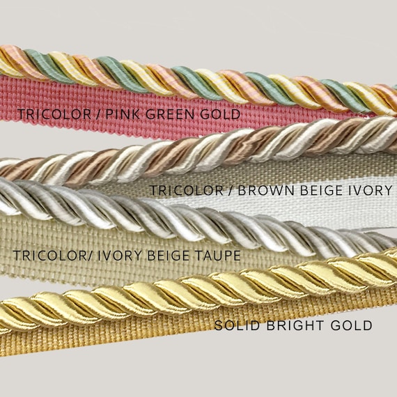 3/8 Holly Cord Trim - Metallic Gold