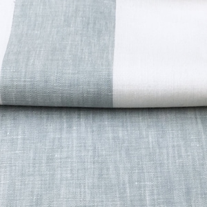 300cm / 118&quot; WIDE Lanshire Pure 100% linen Stripe Solid Fabric 175gsm / Sage Green White /Curtain, Upholstery, Apparel /Fabric by the Yard