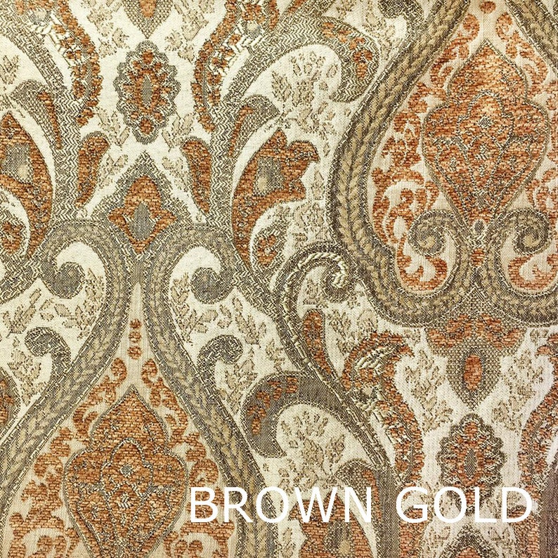 Light Brown Gold Versailles Damask Chenille Brocade Jacquard | Etsy