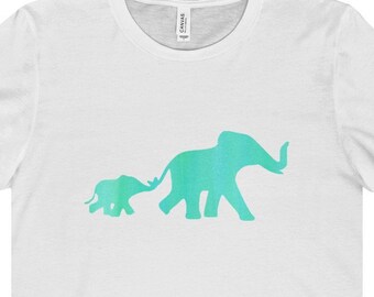 Mama And Baby Elephant T Shirt