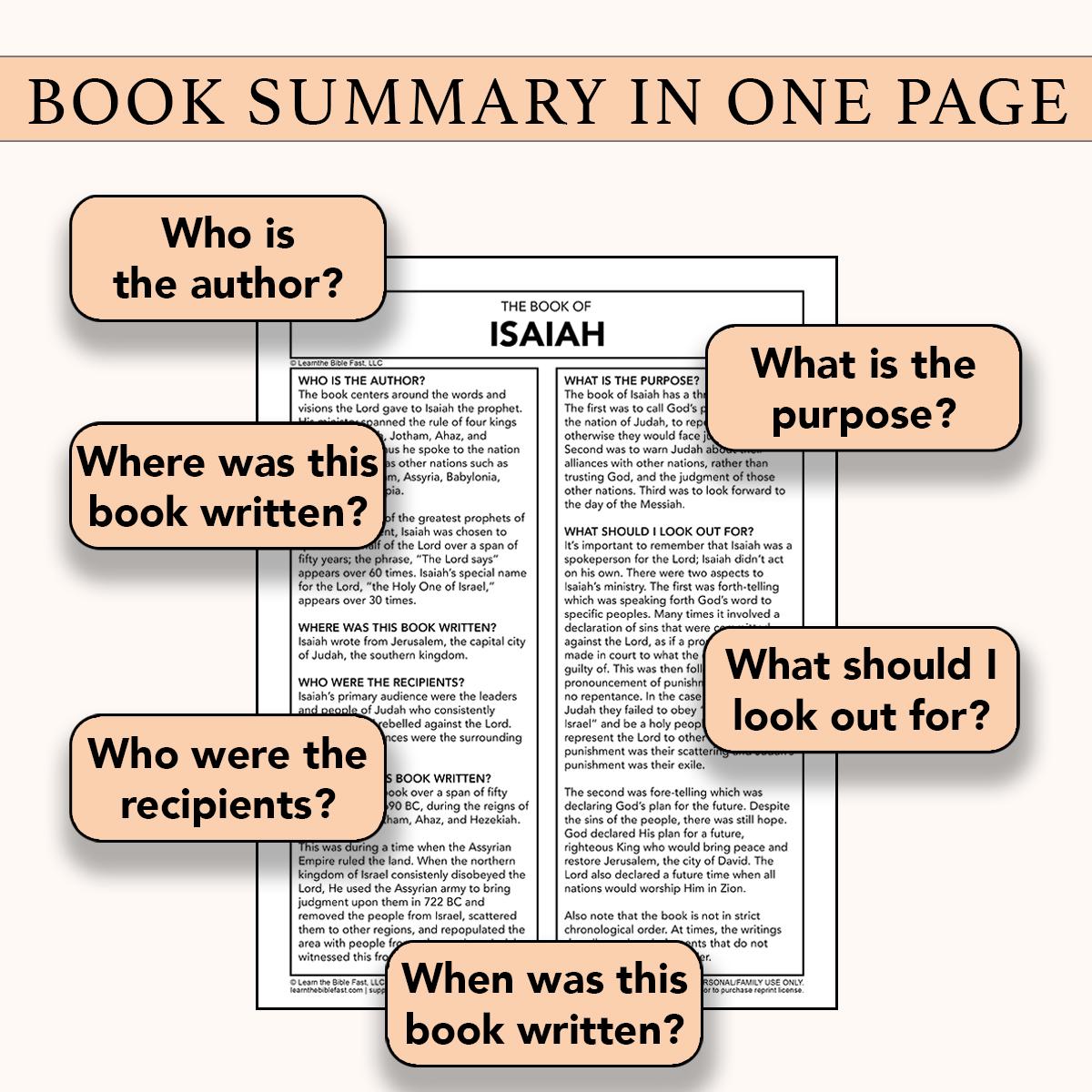 Bible Book Summaries Overview of All 66 Books Bible Study Guide Bible ...