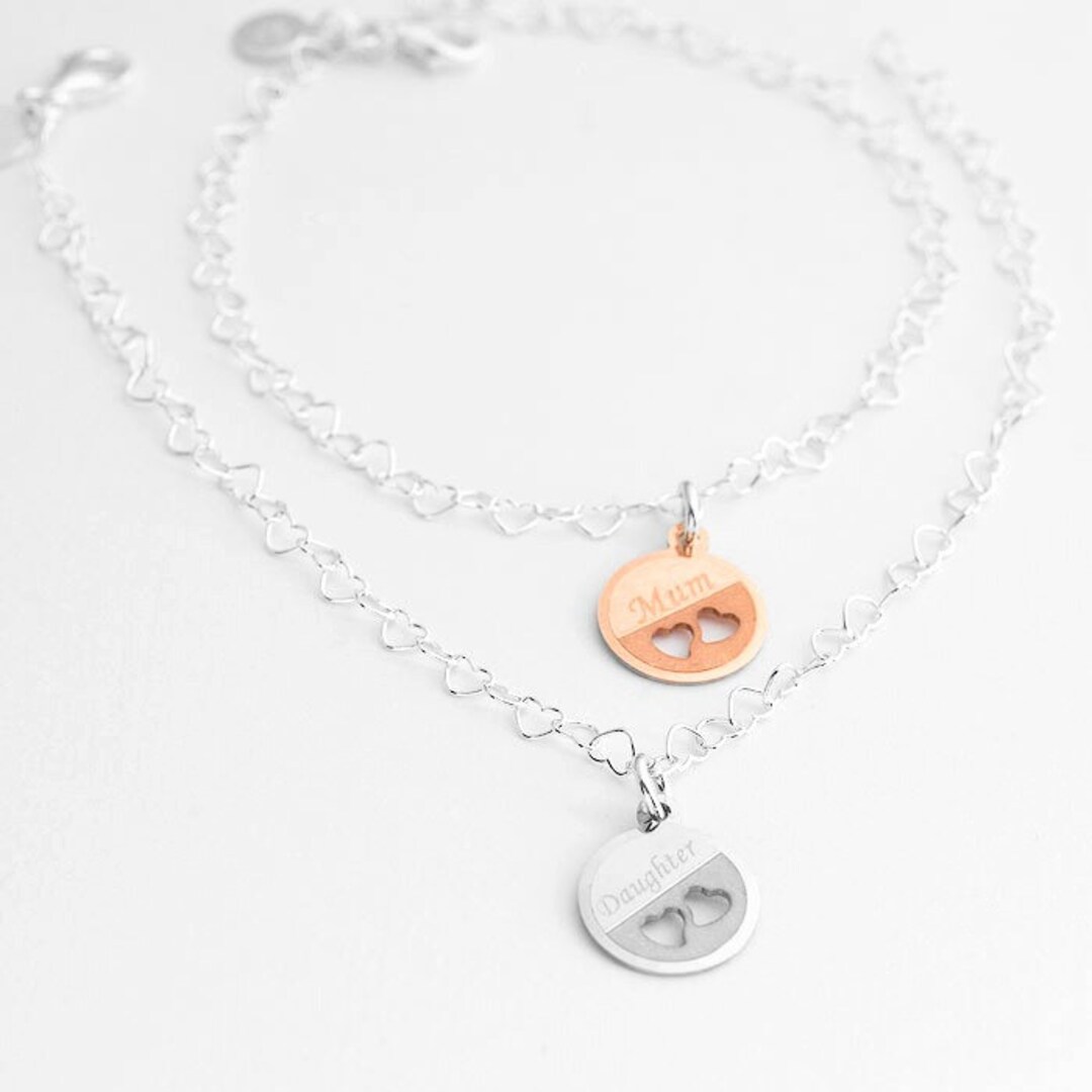 Mother Daughter Charm Bracelet Set Etsy.de