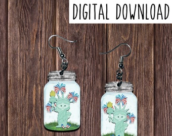 Mason Jar Earring Sublimation Design, Mason Jar sublimation earring design, digital download, JPG, PNG
